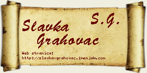 Slavka Grahovac vizit kartica